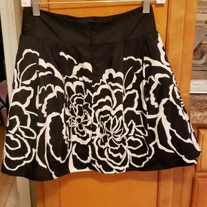 Scamps Lined Black and White Floral Mini Skirt